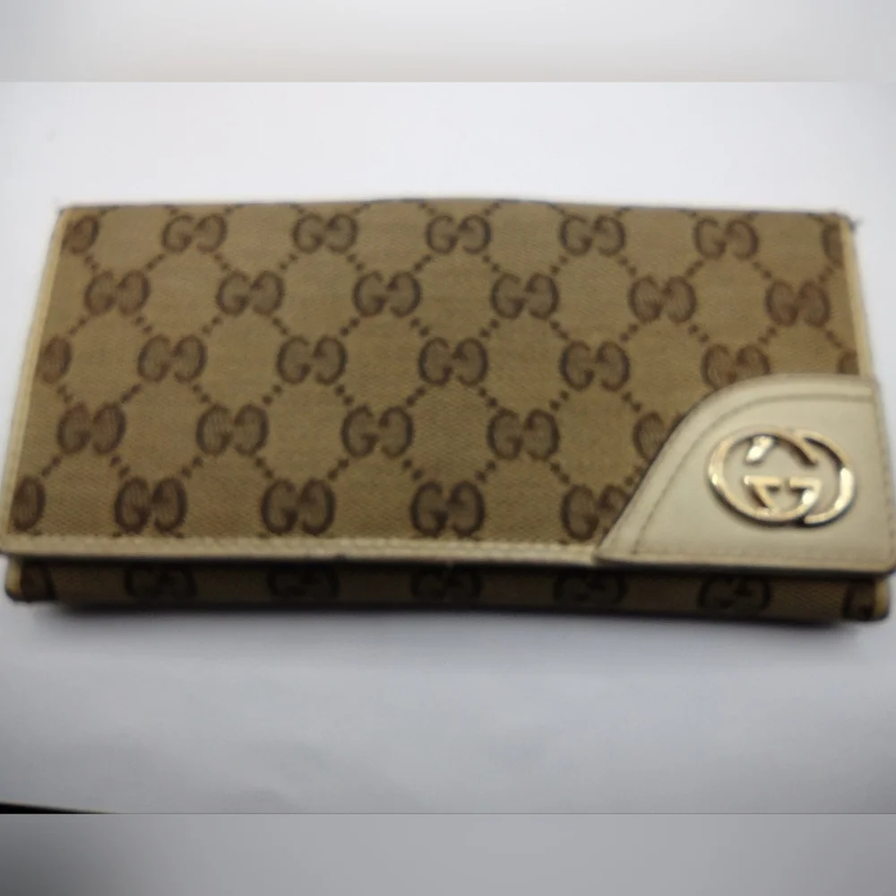 GUCCI GG canvas bifold long wallet Purse Authentic Made in Italy 181593 9416